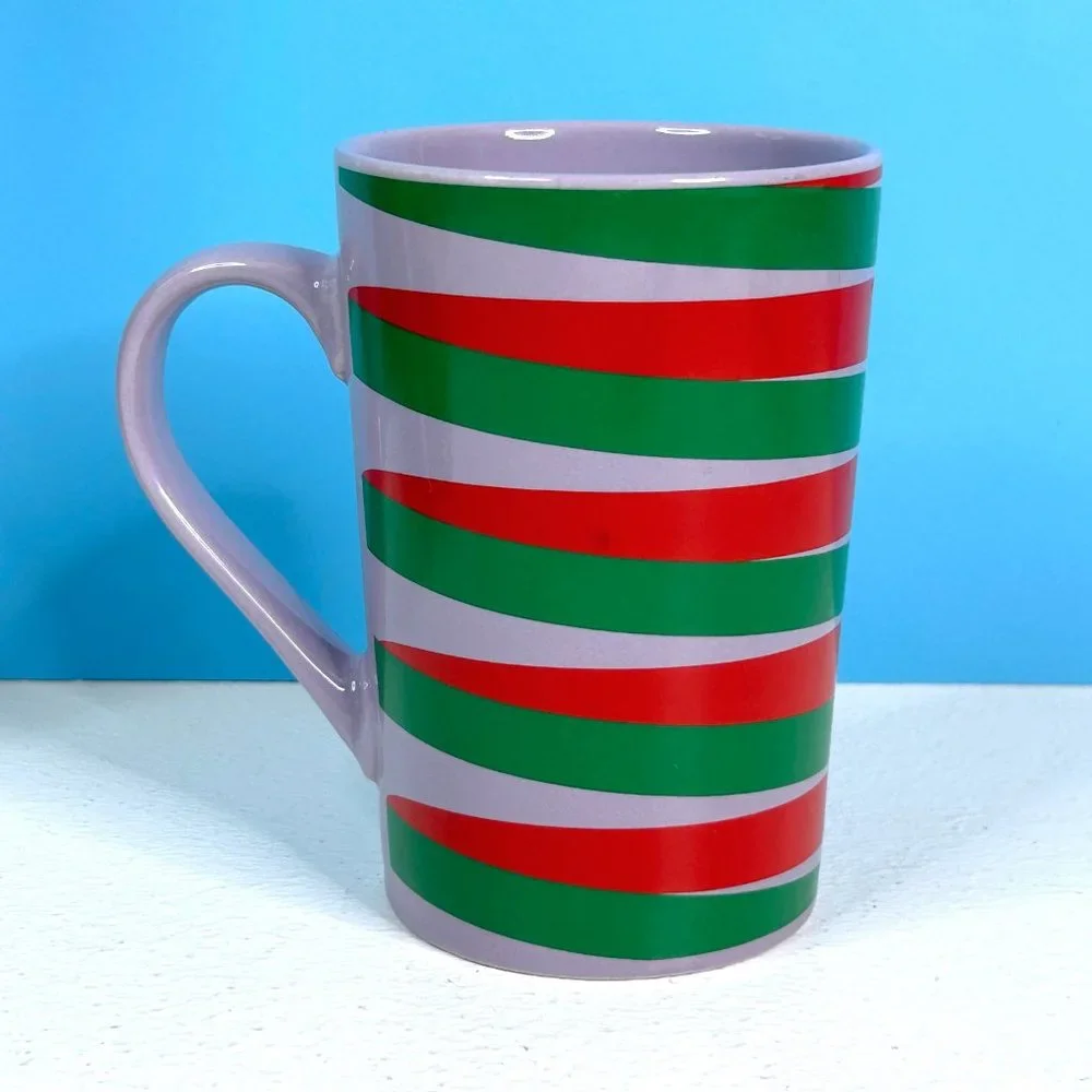 Starbucks 2020 Purple Red Green‎ Striped 11oz Logo Coffee Mug